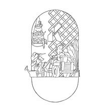 Knikmops colouring pages garden