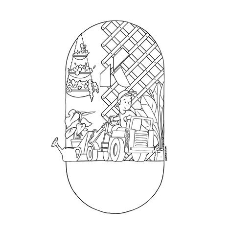 Knikmops colouring pages garden